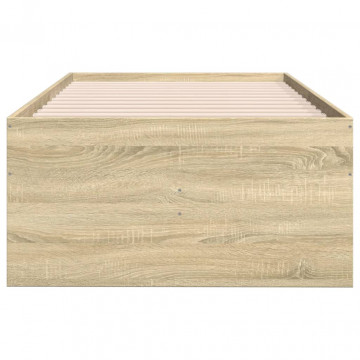 Cadru pat cu sertare, stejar sonoma, 90x190 cm, lemn prelucrat - Img 8