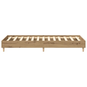Cadru pat fără saltea Stejar Artisan 100x200 cm Lemn prelucrat - Img 5