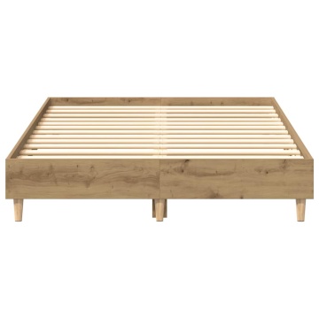 Cadru pat fără saltea Stejar Artisan 135x190 cm Lemn prelucrat - Img 8