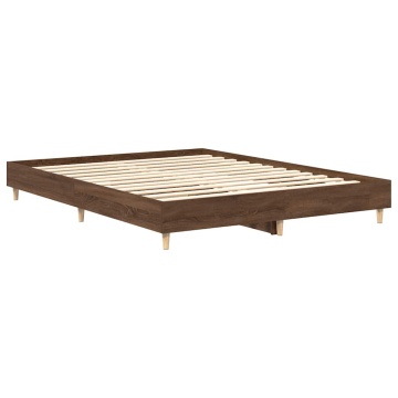 Cadru pat fără saltea Stejar maro 75x190 cm Lemn prelucrat - Img 6