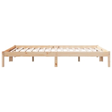 Cadru pat foarte lung fără saltea, 160x220 cm, lemn masiv pin - Img 8