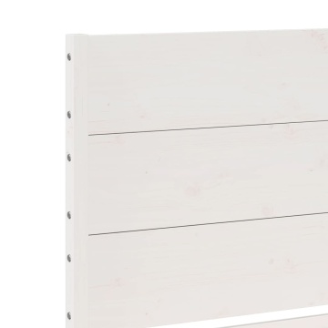 Cadru pat foarte lung fără saltea, alb, 140x210 cm lemn masiv - Img 6