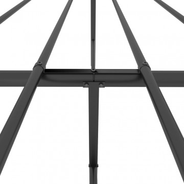 Cadru pat metalic cu tăblie de cap/picioare, negru, 120x200 cm - Img 7