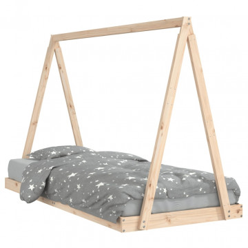 Cadru pat pentru copii, 90x200 cm, lemn masiv de pin - Img 2