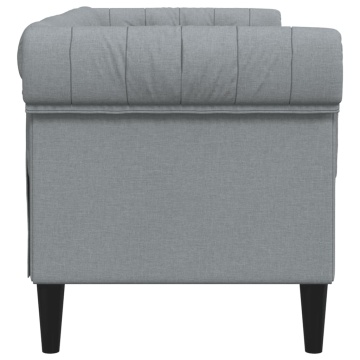 Canapea Chesterfield cu 2 locuri, gri deschis, material textil - Img 8