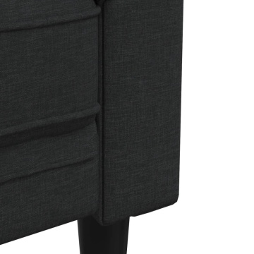 Canapea Chesterfield cu 2 locuri, negru, material textil - Img 6