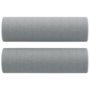 Canapea cu 2 locuri cu pernuțe, gri deschis, 120 cm, textil - Img 5