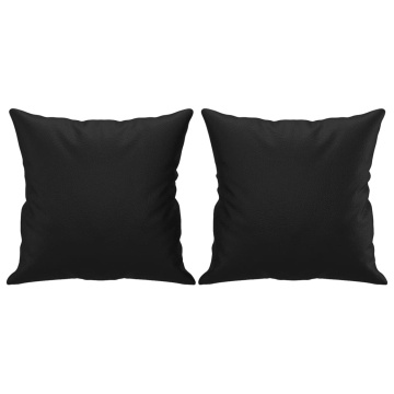 Canapea cu 2 locuri cu pernuțe, negru, 120 cm, piele ecologică - Img 8