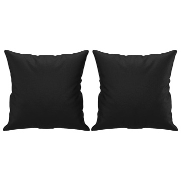 Canapea cu 2 locuri cu pernuțe, negru, 140 cm, piele ecologică - Img 8
