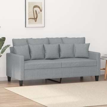 Canapea cu 2 locuri, gri deschis, 140 cm, material textil - Img 1