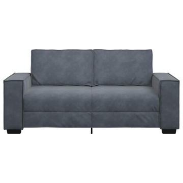 Canapea cu 2 locuri, gri închis, 140 cm, catifea - Img 4