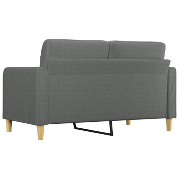 Canapea cu 2 locuri, gri închis, 140 cm, material textil - Img 8