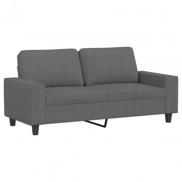 Canapea cu 2 locuri, gri închis, 140 cm, material textil - Img 2