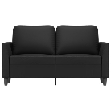 Canapea cu 2 locuri, negru, 120 cm, piele ecologică - Img 3