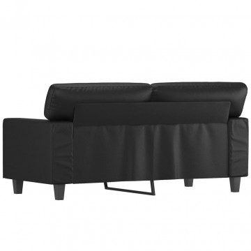 Canapea cu 2 locuri, negru, 120 cm, piele ecologică - Img 8