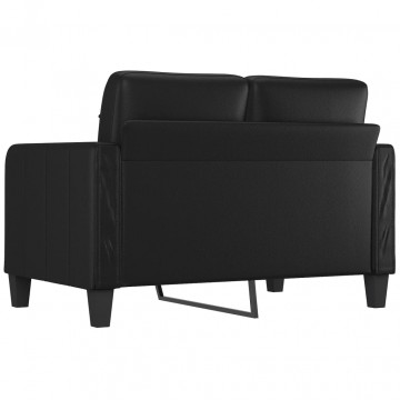 Canapea cu 2 locuri, negru, 120 cm, piele ecologică - Img 8