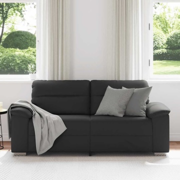 Canapea cu 2 locuri, negru, 140 cm, piele ecologică - Img 3