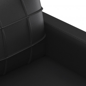 Canapea cu 2 locuri, negru, 140 cm, piele ecologică - Img 5