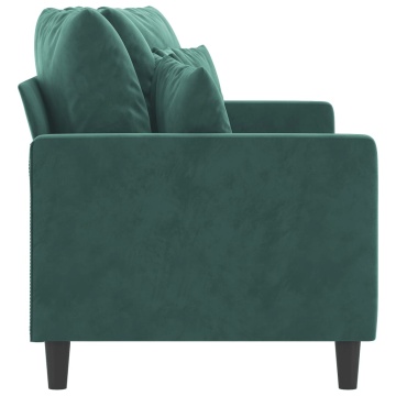 Canapea cu 2 locuri, verde închis, 140 cm, catifea - Img 4