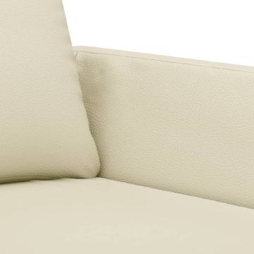 Canapea cu 3 locuri, crem, 180 cm, piele ecologică - Img 5