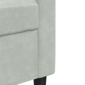 Canapea cu 3 locuri, gri deschis, material 180CM catifea - Img 6