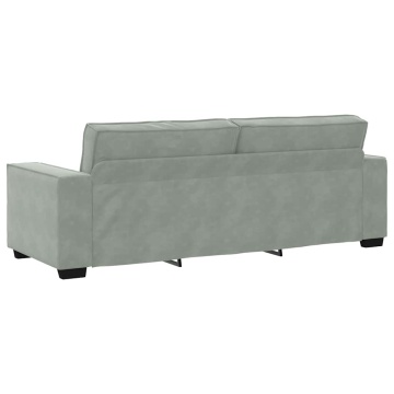 Canapea cu 3 locuri, gri deschis, material 180CM catifea - Img 5