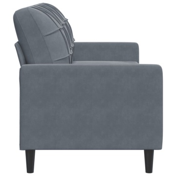 Canapea cu 3 locuri, gri închis, 180 cm, material catifea - Img 8
