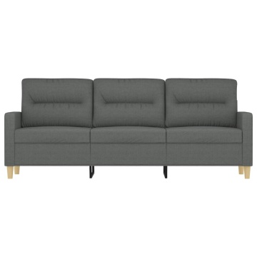 Canapea cu 3 locuri, gri închis, 180 cm, material textil - Img 3