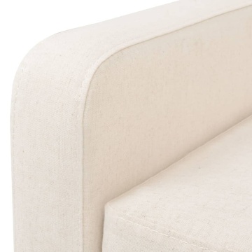 Canapea cu 3 locuri, material textil, alb crem - Img 7