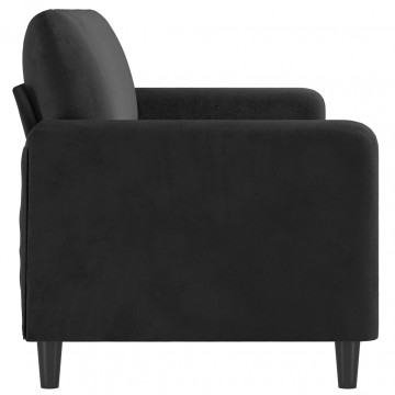 Canapea cu 3 locuri, Negru, 180 cm, catifea - Img 4