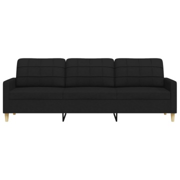 Canapea cu 3 locuri, negru, 210 cm, material textil - Img 4