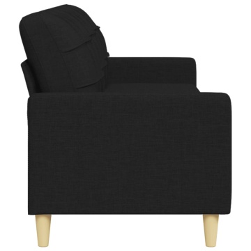 Canapea cu 3 locuri, negru, 210 cm, material textil - Img 8
