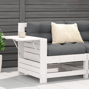 Canapea cu cotieră de grădină, cu masă laterală, lemn masiv pin - Img 1