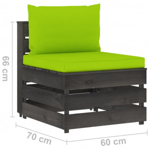 Canapea de mijloc modulară cu perne, gri, lemn tratat - Img 5