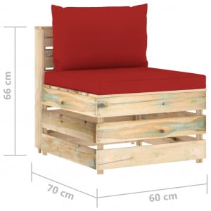 Canapea de mijloc modulară cu perne, lemn verde tratat - Img 5