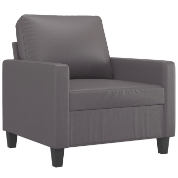 Canapea de o persoană, gri, 60 cm, piele ecologică - Img 2