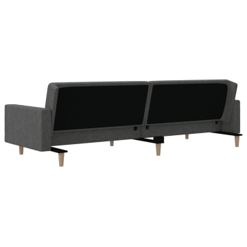 Canapea extensibilă cu 2 locuri, 2 perne, gri închis, textil - Img 7