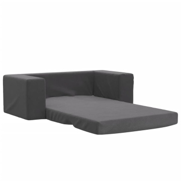 Canapea extensibilă de copii cu 2 locuri, antracit, pluș moale - Img 4