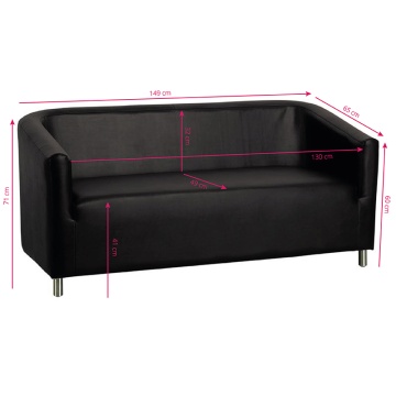 Canapea Gabbiano spre sala de asteptare m021 neagra - Img 2