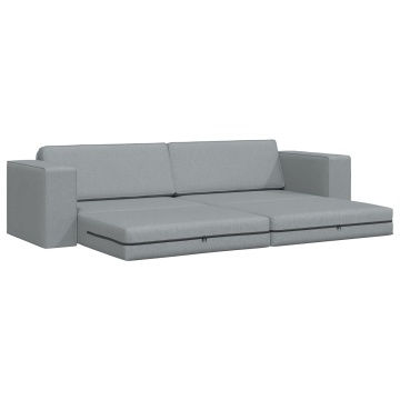 Canapea Pat Floor 2 în 1 Gri Deschis 245x150x60,5 cm Țesătură - Img 3