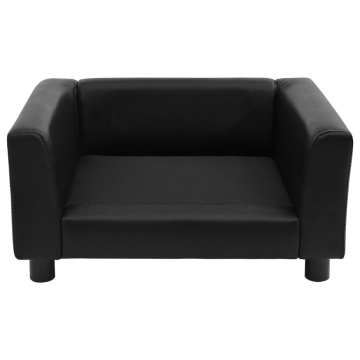 Canapea pentru câini, negru, 60x43x30 cm pluș & piele ecologică - Img 4