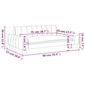 Canapea pentru copii, gri închis, 90x53x30 cm, material textil - Img 6