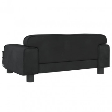 Canapea pentru copii, negru, 70x45x30 cm, catifea - Img 7