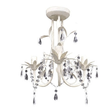 Candelabre suspendate de plafon cu cristale 2 buc. alb elegant - Img 2