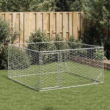 Canisa de exterior pentru caini cu usa 2x2x1 m otel galvanizat - Img 2