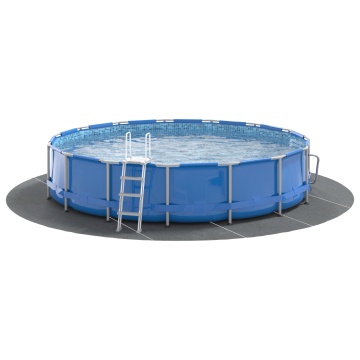 Capac pentru piscină rotund Gri deschis Plastic Ø 610 cm - Img 3