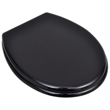 Capac WC, negru, MDF, model simplu - Img 2