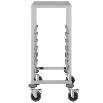 Cărucior cu tăvi cu 6 containere GN 39x55x87 cm oțel inoxidabil - Img 8