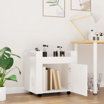 Cărucior de birou, alb, 60x45x60 cm, lemn prelucrat - Img 3