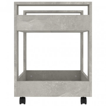 Cărucior de birou, gri beton, 60x45x60 cm, lemn prelucrat - Img 5